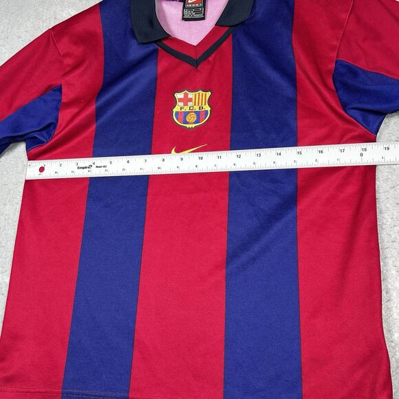 NIKE ORIGINAL BARCELONA BARCA 2000/2001 FOOTBAL SHIRT JERSEY HOME YOUTH’S LARGE - Picture 7 of 12